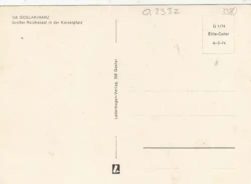 Goslar, Harz, Großer Reichssaal i der Kaiserpfalz ngl G2332