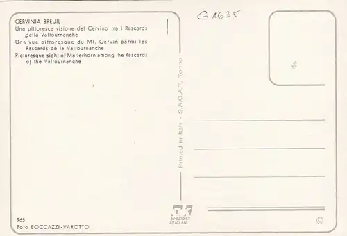 Cervinia Breuil, Visione del Cervino tra Rascards delle Valnourmanche ngl G1635