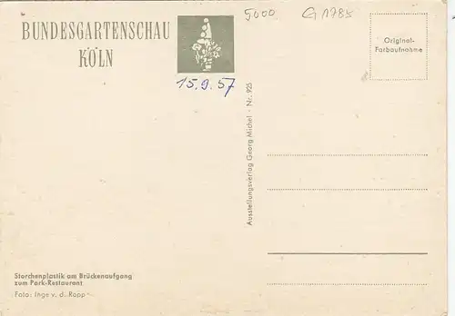 Köln a.Rh., Bundesgartenschau 1957 ngl G1785