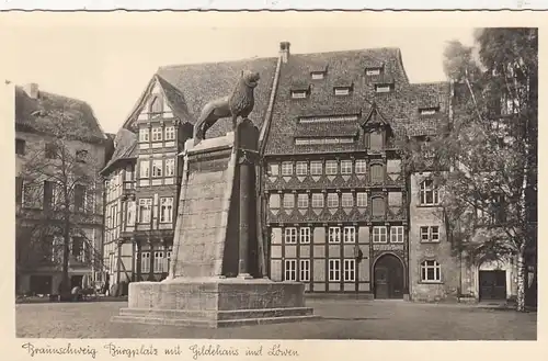 Braunschweig, Burgplatz mit Gildhaus und Löwen ngl G1822