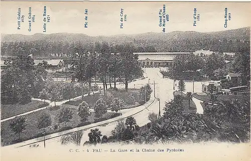 Pau (Pyrénées Atlantiques) La Gare et la Chaine des Pyrénées ngl G3552