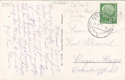 Altenau, Oberharz, Blick i.d.Kleine Oker gl1957 G5407