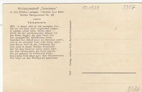 Tetzelstein im Elm ngl G1929