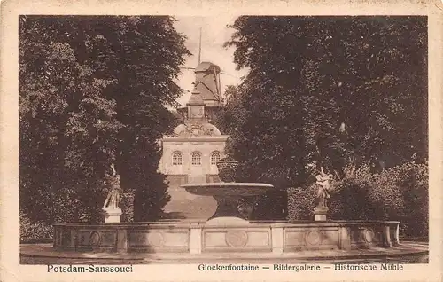 Potsdam Sanssouci Glockenfontaine Bildergalerie Historische Mühle gl1930 168.375