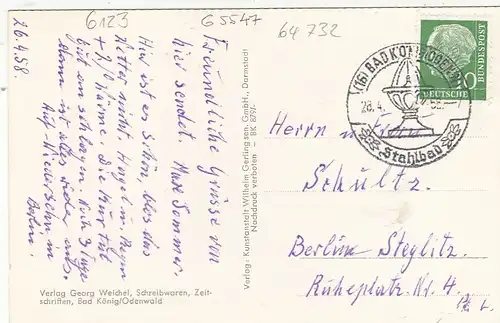 Bad König i.Odenwald, Mehrbildkarte gl1958? G5547