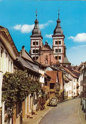 Amorbach im Odenwald, Abteigasse mit Abteikirche gl1978 G5594