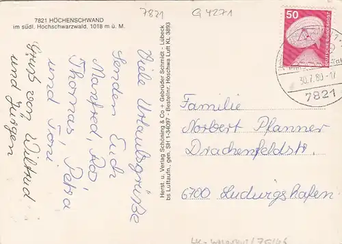 Höchenschwand, Schwarzwald, Teilansicht gl1980 G4271