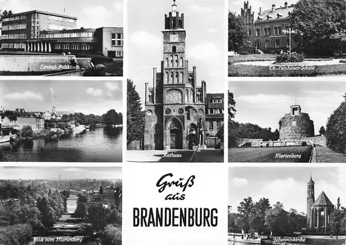 Brandenburg (Havel) Poliklinik Stadtpartien Teilansichten gl1966 168.759