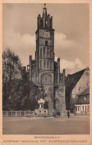 Brandenburg (Havel) Altstädtisches Rathaus mit Brunnen ngl 168.802