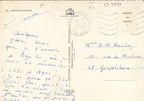Argelles-sur-Mer, Mehrbildkarte gl1970 G4898