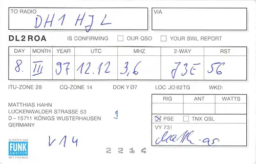 Königs Wusterhausen Radio DL2ROA Matthias Hahn ngl 168.575