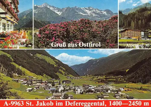 St.Jakob, Defereggental, Tirol, Hotel Alpenhof, Mehrbildkarte gl1987 G4423