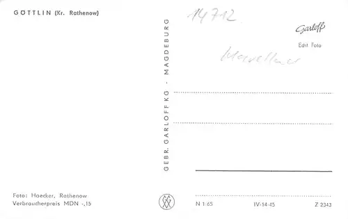 Göttlin (Kreis Rathenow) Straßenpartie ngl 168.617