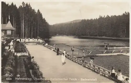 Hahnenklee, Oberharz, Kuttelbacher Teich, Badeanstalt gl1932 G2226