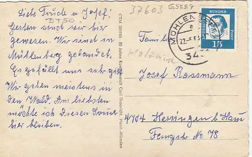 Holzminden, Weser, Mehrbildkarte gl1963? G5887