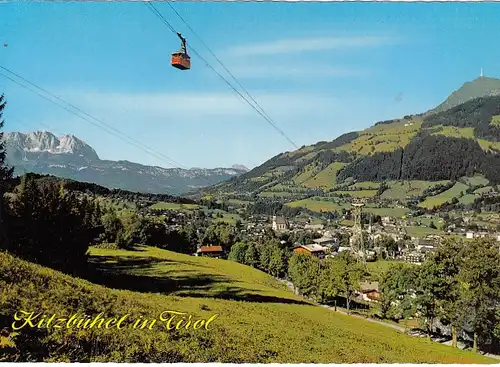 Kitzbühel in Tirol, Panorama mit Seilbahn ngl G4527