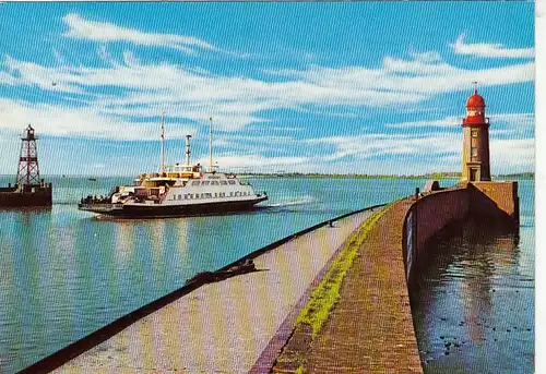 Bremerhaven, hafenmole mit Fährboot nach Blexen ngl G4096