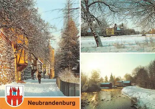 Neubrandenburg Wiekhäuser und Ansichten im Schnee gl1980 169.086