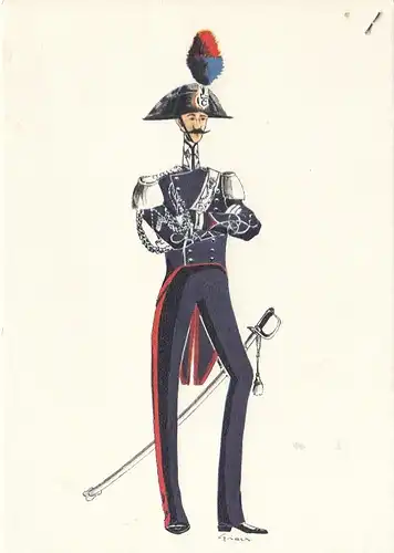 Maresciallo dei Carabinieri a Piediin grande tenuta 1876 ngl G4149