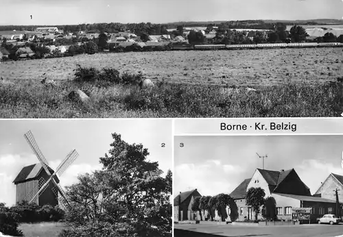 Borne (Belzig) Gaststätte Mühle Panorama gl1990 168.944