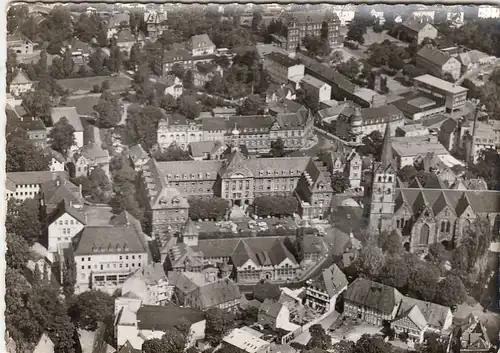 Herford, Westfalen, Luftbild mit Rathaus und Münster-Kirche gl1961 G6052