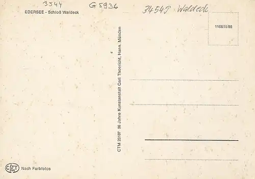 Schloß Waldeck am Edersee ngl G5936