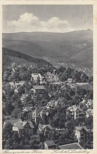 Wernigerode, Harz, Panorama mit Hotel Lindenberg gl1935 G5377