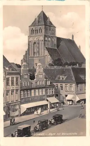Greifswald Markt mit Marienkirche gl1938 169.351