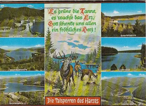 Die Talsperren des Harz, Mehrbildkarte gl1972 G2586