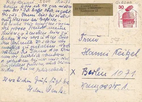 Siegen-Lindenbergsiedlung, Mehrbildkarte gl1973 G6202