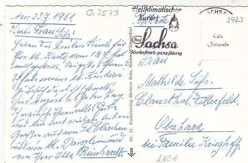 Bad Sachsa, Südharz, Mehrbildkarte gl1961 G2573