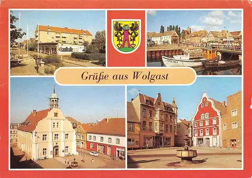 Wolgast Rathaus Hafen Stadtpartie gl1987 169.382