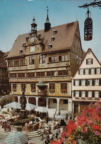 Tübingen, Marktbrunnen und Rathaus ngl G4346