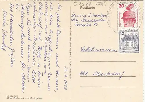 Eschwege, Werra, Altes Fachwerk am Marktplatz gl1978 G2627