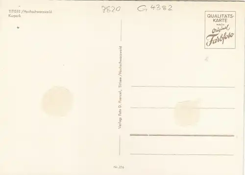 Titisee, Schwarzwald, Kurpark ngl G4382