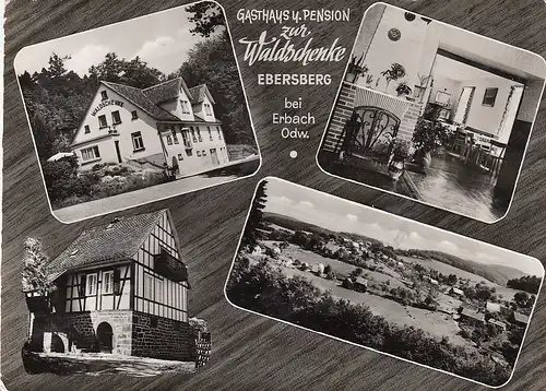 Ebersberg bei Erbach, Odw., Gasthaus Waldschenke, Mehrbildkarte ngl G5519