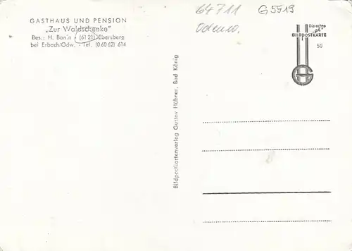 Ebersberg bei Erbach, Odw., Gasthaus Waldschenke, Mehrbildkarte ngl G5519