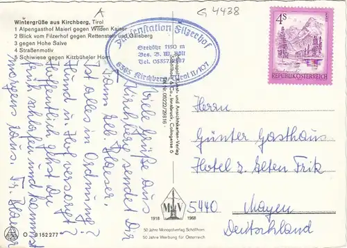 Kirchberg, Tirol, Mehrbildkarte glum 1970? G4438