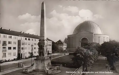 Darmstadt, St.Ludwigskirche und Alice-Denkmal ngl G5542