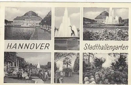 Hannover, Stadthallengarten, Mehrbildkarte gl1952 G2757