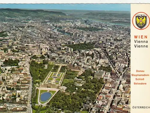 Wien, Luftbild Richtung Norden, Schloß Belvedere ngl G4988
