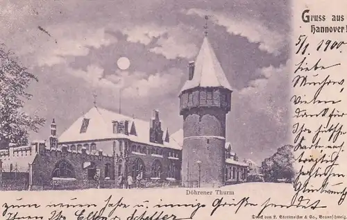 Hannover, Mond über Döhrener Thurm gl1900 G2848