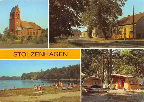 Stolzenhagen (Kreis Bernau) Kirche Straße Badestelle gl1987 169.737