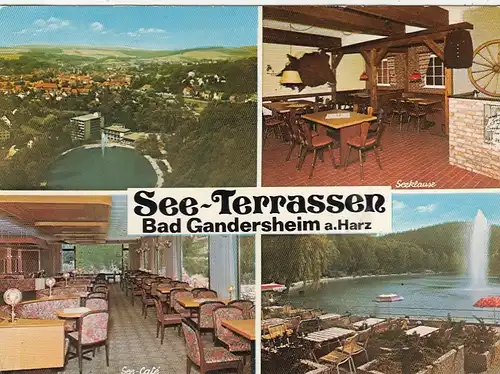 Bad Gandersheim am Harz, Osterbergsee mit Seeterrassen, Mehrbildkarte gl1984 G5803