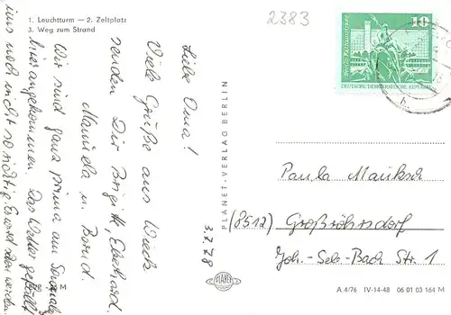 Ostseebad Prerow (Darß) Leuchtturm Zeltplatz Strandweg gl1978 169.807