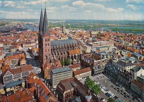 Hansestadt Lübeck, Stadtsicht mit Marienkirche ngl G6663