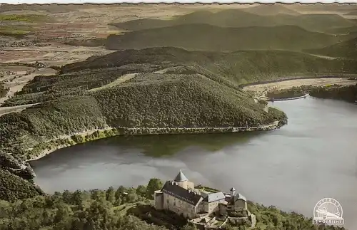 Edersee , Blick auf Schloß Waldeck, See und Sperrmauer ngl G5946