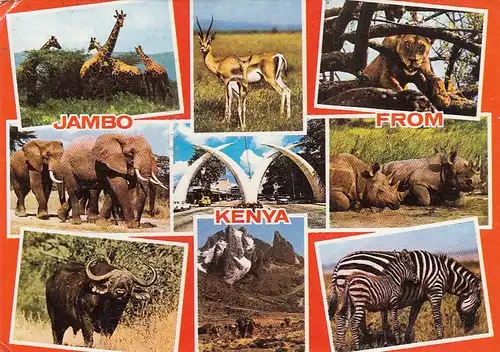 Jambo from Kenia, Mehrbildkarte glum 1960? G5322