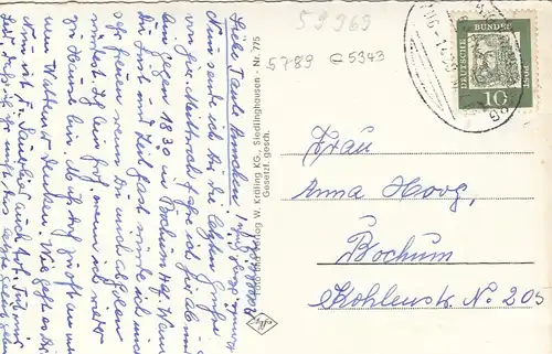 Hallenberg, Hochsauerland, Mehrbildkarte bahnpglum 1960? G5343