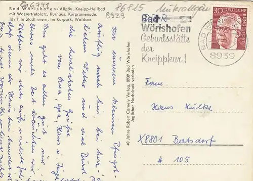 Bad Wörishofen, Allgäu, Mehrbildkarte glum 1970? G6741